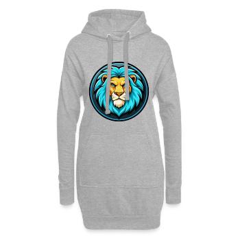 Lion coloré Kawaii Dessin animé Personnage Clipart Animal de compagnie - Sweat-shirt à capuche long Femme - gris chiné - Devant