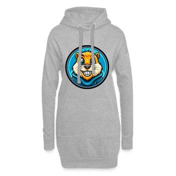 Gopher Colorful Kawaii Cartoon Character Clipart - Hoodie Dress - heather grey - Front