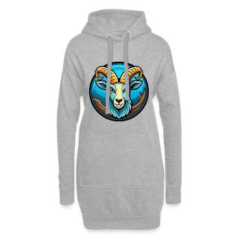Steinbock Bunte Kawaii Cartoon Figur Clipart Haustier - Hoodie-Kleid - Grau meliert - Vorne
