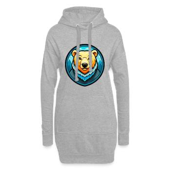 ours polaire coloré kawaii dessin animé personnage animal de compagnie - Sweat-shirt à capuche long Femme - gris chiné - Devant