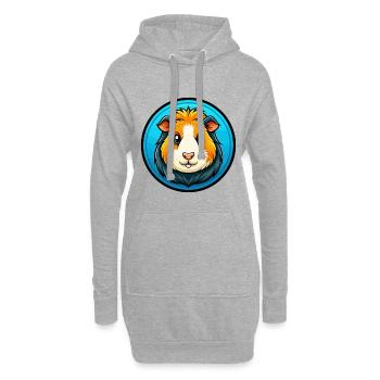 Cochon d’Inde Coloré Kawaii Dessin animé Personnage Animal de compagnie - Sweat-shirt à capuche long Femme - gris chiné - Devant