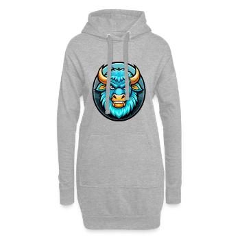 Yak Coloré Kawaii Dessin Animé Personnage Clipart Animal de compagnie - Sweat-shirt à capuche long Femme - gris chiné - Devant