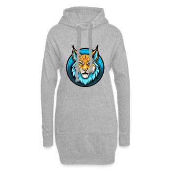Luchs Bunt Kawaii Cartoon Figur Clipart Haustier - Hoodie-Kleid - Grau meliert - Vorne