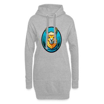 Lama Bunte Kawaii Cartoon Figur Clipart - Hoodie-Kleid - Grau meliert - Vorne