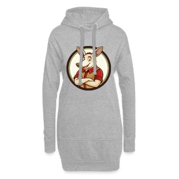 Aardvark coloré Kawaii Dessin animé Personnage Clipart - Sweat-shirt à capuche long Femme - gris chiné - Devant