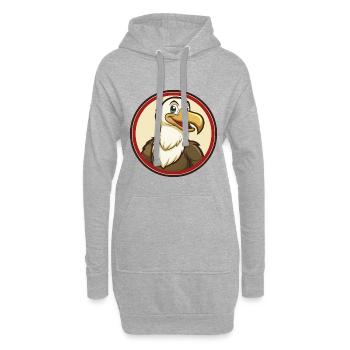 Albatross coloré Kawaii dessin animé Personnage Animal de compagnie - Sweat-shirt à capuche long Femme - gris chiné - Devant