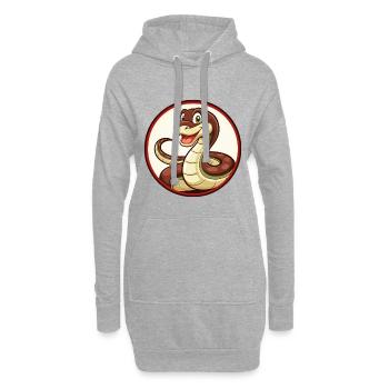 Anaconda Bunte Kawaii Cartoon Figur Clipart - Hoodie-Kleid - Grau meliert - Vorne