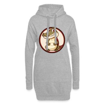 Krokodil Bunt Kawaii Cartoon Charakter Haustier - Hoodie-Kleid - Grau meliert - Vorne