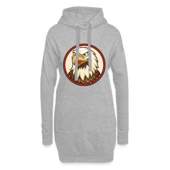 aigle coloré kawaii dessin animé personnage clipart - Sweat-shirt à capuche long Femme - gris chiné - Devant
