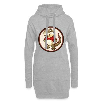 Eidechse Bunte Kawaii Cartoon Figur Clipart - Hoodie-Kleid - Grau meliert - Vorne