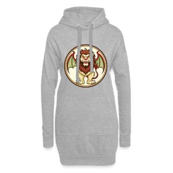Manticore Coloré Kawaii Dessin Animé Personnage Animal de compagnie - Sweat-shirt à capuche long Femme - gris chiné - Devant