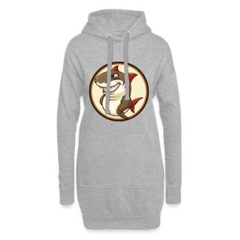 requin coloré kawaii dessin animé personnage clipart - Sweat-shirt à capuche long Femme - gris chiné - Devant