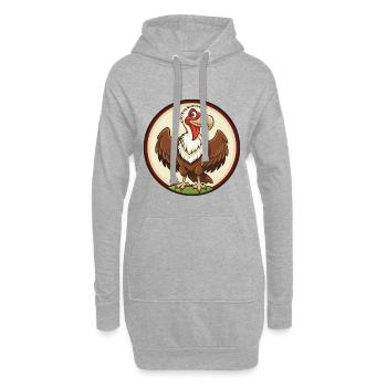 Vulture Coloré Kawaii Dessin Animé Personnage Clipart - Sweat-shirt à capuche long Femme - gris chiné - Devant