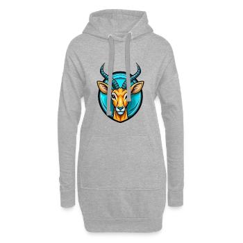 Impala Bunte Kawaii Cartoon Figur Clipart - Hoodie-Kleid - Grau meliert - Vorne