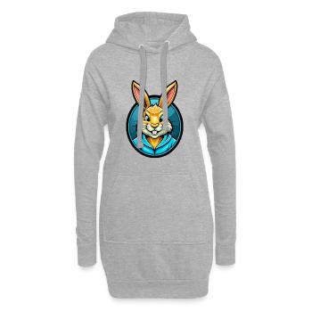 Lapin coloré Kawaii Dessin animé Personnage Clipart - Sweat-shirt à capuche long Femme - gris chiné - Devant