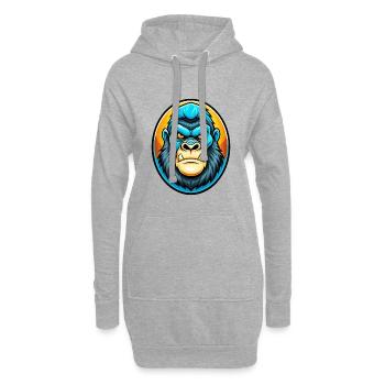 Gorilla Bunte Kawaii Cartoon Figur Clipart - Hoodie-Kleid - Grau meliert - Vorne