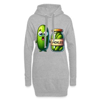 La situation difficile des cornichons au concombre : choqué et choqué ! - Sweat-shirt à capuche long Femme - gris chiné - Devant