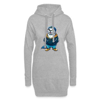 Siegel Cool Kawaii Cartoon Charakter Clipart - Hoodie-Kleid - Grau meliert - Vorne