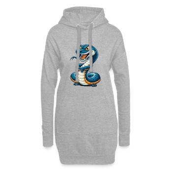 Schlange Cool Kawaii Cartoon Charakter Clipart - Hoodie-Kleid - Grau meliert - Vorne