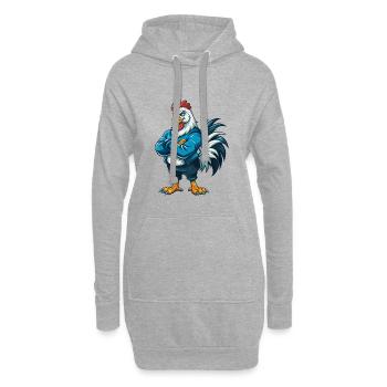Hahn Cool Kawaii Cartoon Figur Clipart - Hoodie-Kleid - Grau meliert - Vorne