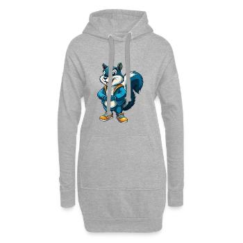 Eichhörnchen Cool Kawaii Cartoon Figur Clipart - Hoodie-Kleid - Grau meliert - Vorne