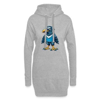 Raven Cool Kawaii Cartoon Figur Clipart - Hoodie-Kleid - Grau meliert - Vorne