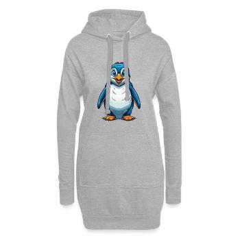 Pinguin Cool Kawaii Cartoon Charakter Clipart - Hoodie-Kleid - Grau meliert - Vorne