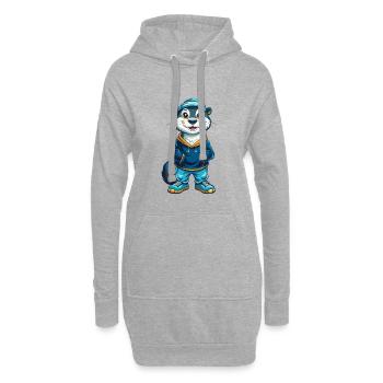 loutre cool kawaii dessin animé personnage clipart - Sweat-shirt à capuche long Femme - gris chiné - Devant