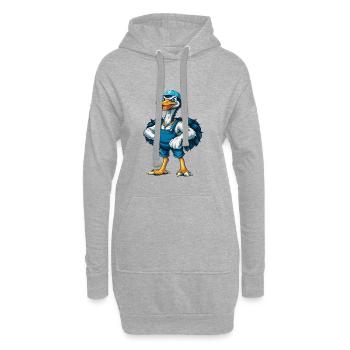 Strauß Cool Kawaii Cartoon Charakter Clipart - Hoodie-Kleid - Grau meliert - Vorne