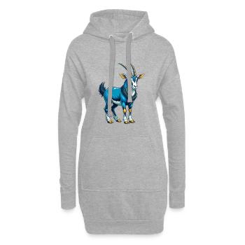 Oryx Cool Kawaii Dessin animé Personnage Clipart - Sweat-shirt à capuche long Femme - gris chiné - Devant