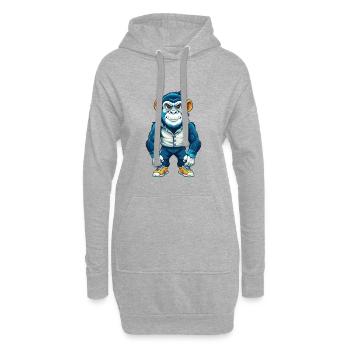 Affe Cool Kawaii Cartoon Charakter Clipart - Hoodie-Kleid - Grau meliert - Vorne