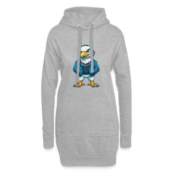Hawk Cool Kawaii Cartoon Charakter Clipart - Hoodie-Kleid - Grau meliert - Vorne