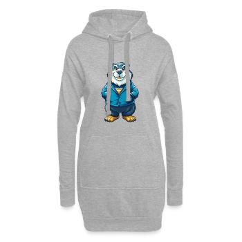 Und täglich grüßt das Murmeltier Cool Kawaii Cartoon Figur Clipart - Hoodie-Kleid - Grau meliert - Vorne