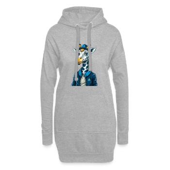 Giraffe Cool Kawaii Cartoon Charakter Clipart - Hoodie-Kleid - Grau meliert - Vorne