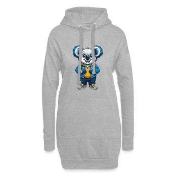 Koala Cool Kawaii Cartoon Figur Clipart - Hoodie-Kleid - Grau meliert - Vorne