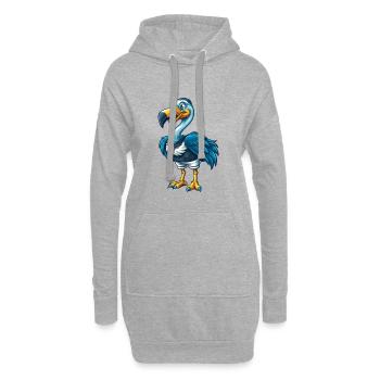 Flamingo Cool Kawaii Cartoon Charakter Clipart - Hoodie-Kleid - Grau meliert - Vorne