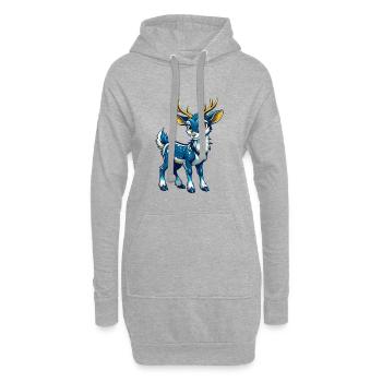 Hirsch Cool Kawaii Cartoon Charakter Clipart - Hoodie-Kleid - Grau meliert - Vorne