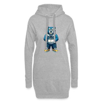 Bär Cool Kawaii Cartoon Charakter Clipart - Hoodie-Kleid - Grau meliert - Vorne