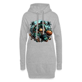 Basketball Schildkröte fit Sonnenbrille Geschenk - Hoodie-Kleid - Grau meliert - Vorne