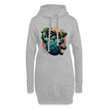 Bouldern Schildkröte Klettern Geschenk - Hoodie-Kleid - Grau meliert - Vorne