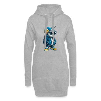 escargot cool personnage de dessin animé Kawaii Clipart - Sweat-shirt à capuche long Femme - gris chiné - Devant