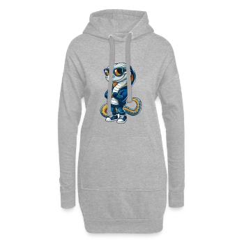 Schlange Cool Cartoon Figur Kawaii Clipart - Hoodie-Kleid - Grau meliert - Vorne
