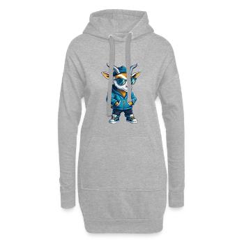 Antilope Cool Cartoon Figur Kawaii Clipart - Hoodie-Kleid - Grau meliert - Vorne