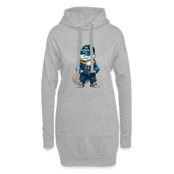 Komodo Cool Cartoon Character Kawaii Clipart - Hoodie Dress - heather grey - Front