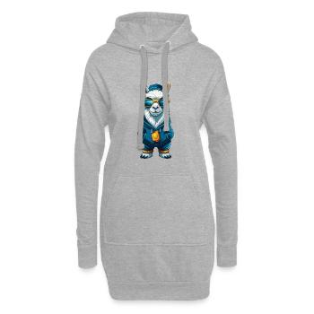 Lama Cool Cartoon Figur Kawaii Clipart - Hoodie-Kleid - Grau meliert - Vorne