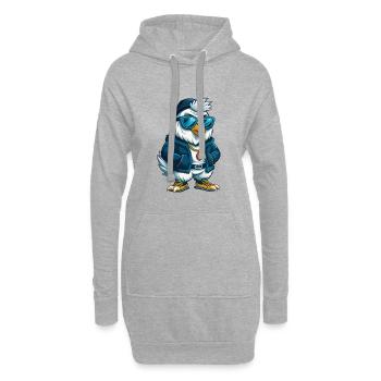 poulet cool personnage de dessin animé Kawaii Clipart - Sweat-shirt à capuche long Femme - gris chiné - Devant