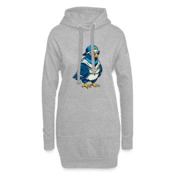Taube Cool Cartoon Figur Kawaii Clipart - Hoodie-Kleid - Grau meliert - Vorne