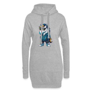 Pferd Cool Cartoon Figur Kawaii Clipart - Hoodie-Kleid - Grau meliert - Vorne