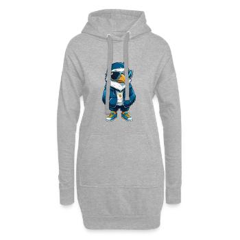 Hawk Cool Cartoon Figur Kawaii Clipart - Hoodie-Kleid - Grau meliert - Vorne