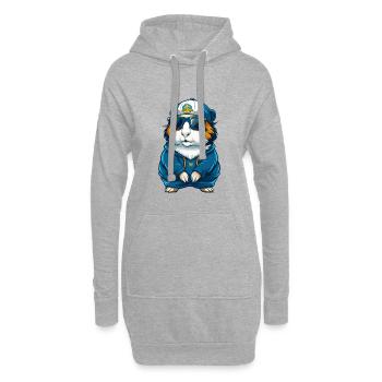 cochon d’Inde Cool personnage de dessin animé Kawaii Clipart - Sweat-shirt à capuche long Femme - gris chiné - Devant